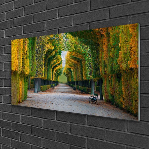 Obraz na skle Park jeseň záhrada príroda 100x50 cm 2 Prívesky