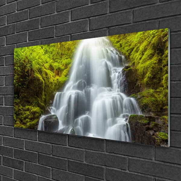 Obraz na skle Vodopád príroda 100x50 cm 2 Prívesky