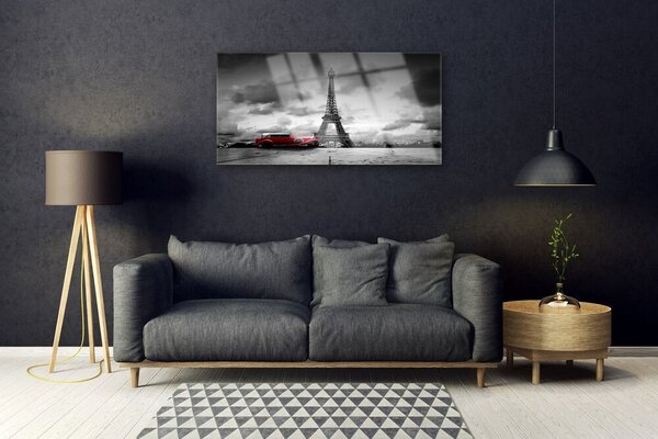 Obraz na skle Eiffelova veža architektúra 100x50 cm 2 Prívesky
