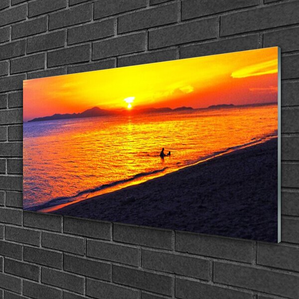 Obraz na skle More slnko pláž krajina 100x50 cm 2 Prívesky