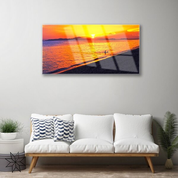 Obraz na skle More slnko pláž krajina 100x50 cm 2 Prívesky