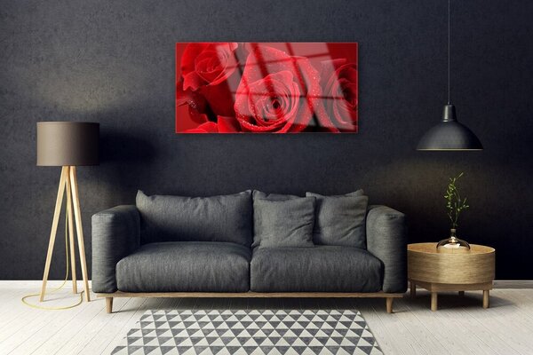 Obraz na skle Ruže kvety 100x50 cm 2 Prívesky