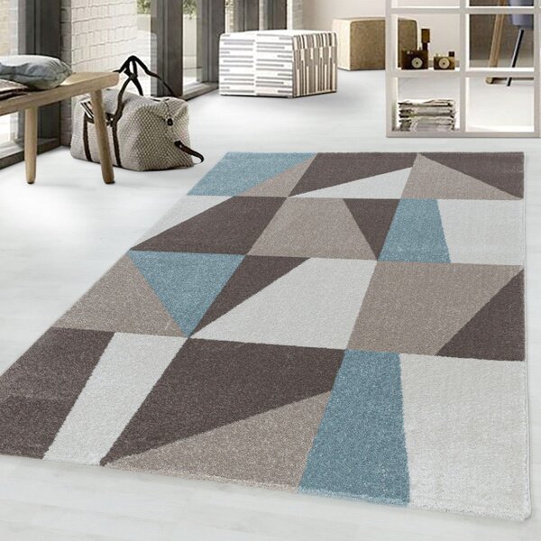 Ayyildiz , Kusový koberec Efor 3716 blue, 80x250, hnedá, obývacia izba