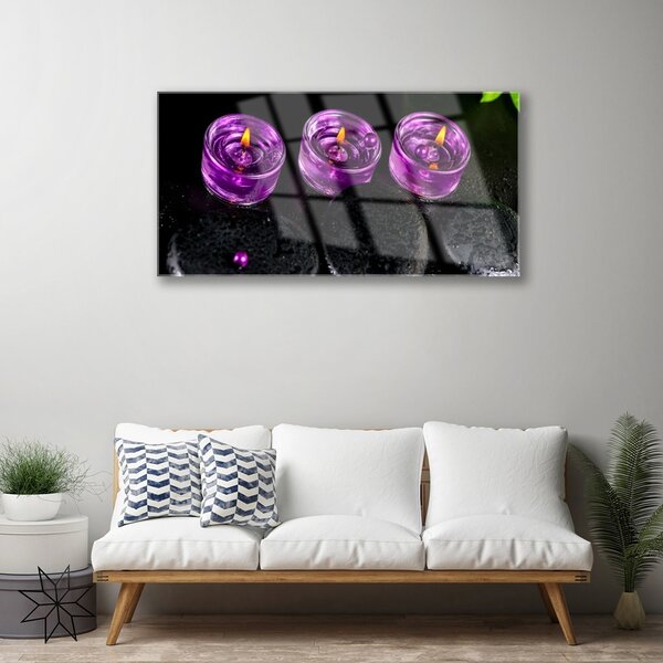Obraz na skle Sviečka kamene umenie 100x50 cm 2 Prívesky