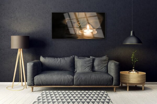 Obraz na skle Sviečka kamene umenie 100x50 cm 2 Prívesky