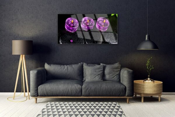 Obraz na skle Sviečka kamene umenie 100x50 cm 2 Prívesky