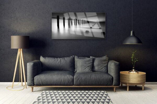 Obraz na skle Hmla mólo architektúra 100x50 cm 2 Prívesky