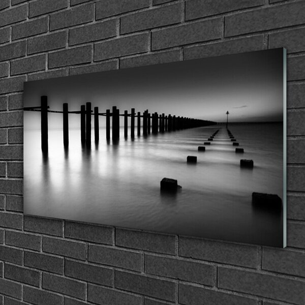 Obraz na skle Hmla mólo architektúra 100x50 cm 2 Prívesky