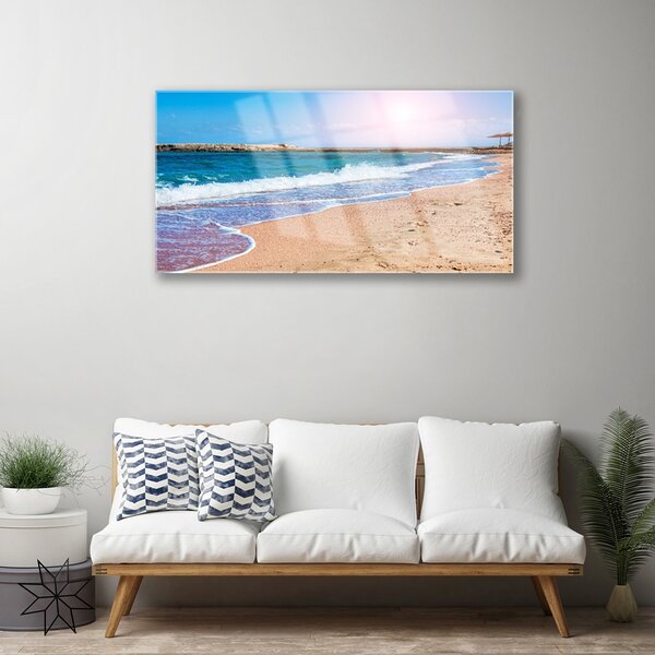 Obraz na skle Oceán pláž príroda 100x50 cm 2 Prívesky