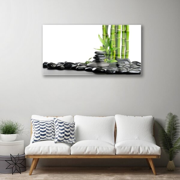 Obraz na skle Bambus kamene umenie 100x50 cm 2 Prívesky