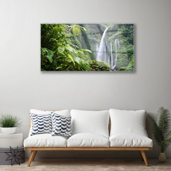 Obraz na skle Vodopád príroda 100x50 cm 2 Prívesky