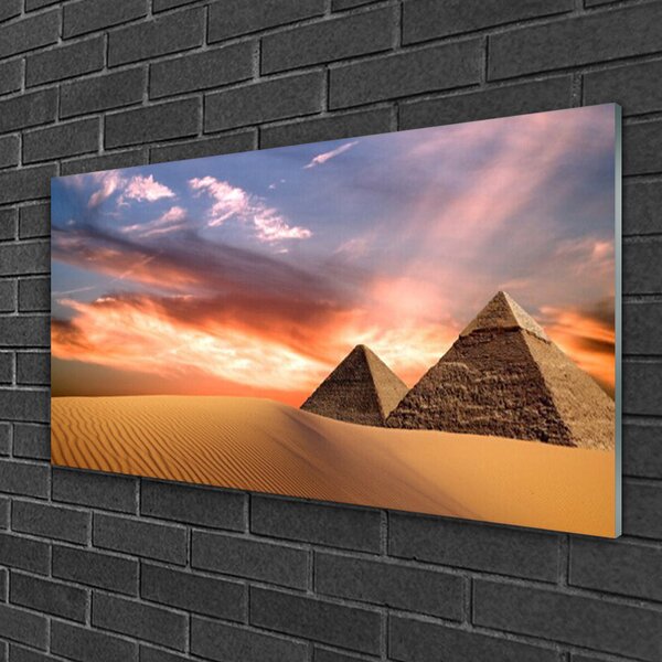 Obraz na skle Púšť pyramídy 100x50 cm 2 Prívesky