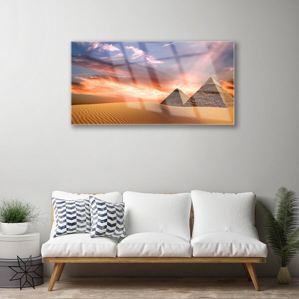 Obraz na skle Púšť pyramídy 100x50 cm 2 Prívesky