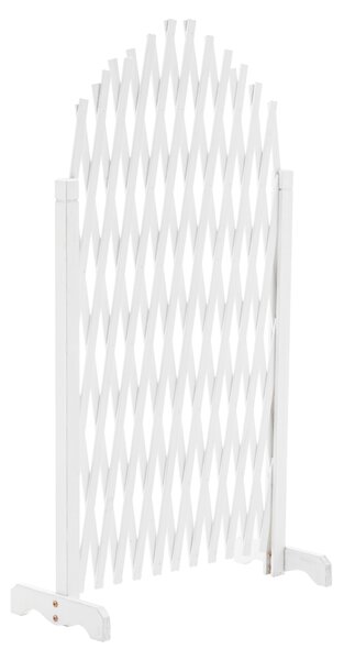 KONDELA Mriežková zástena, biela/drevo, 250 cm, KEJLY