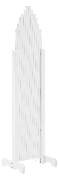 KONDELA Mriežková zástena, biela/drevo, 250 cm, KEJLY