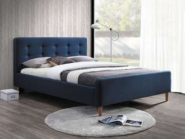 Čalúnená posteľ PINKO 160 x 200 cm farba modrá