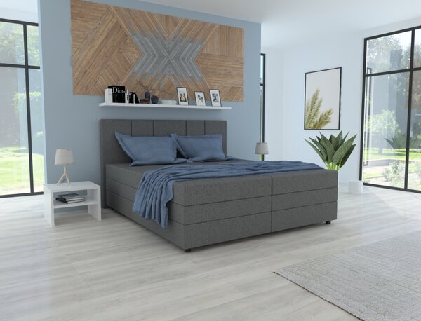 KONDELA Boxspringová posteľ, sivá, 180x200, ALEXA