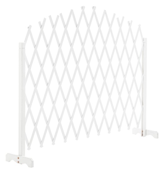 KONDELA Mriežková zástena, biela/drevo, 250 cm, KEJLY