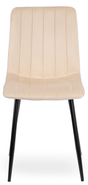 Jedálenská stolička FRESNO VELVET béžová / čierne nohy