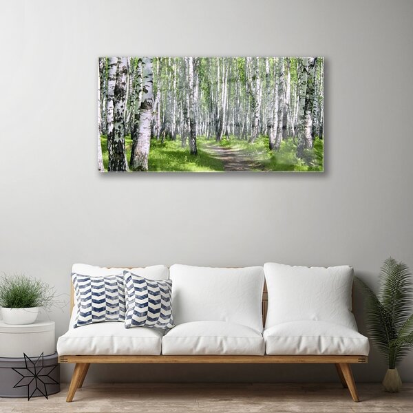 Obraz na skle Les chodník príroda 100x50 cm 2 Prívesky