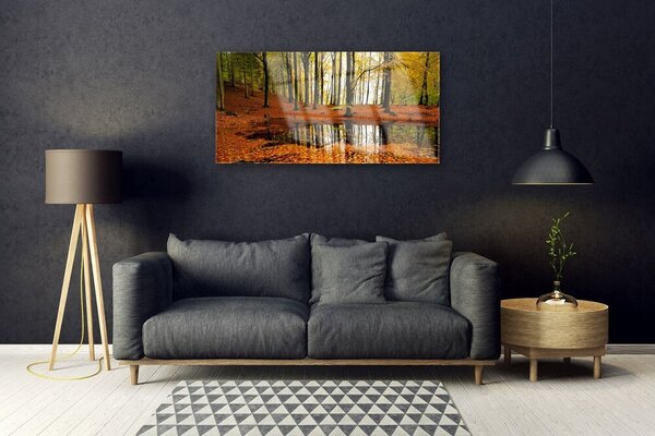 Obraz na skle Les príroda 100x50 cm 2 Prívesky