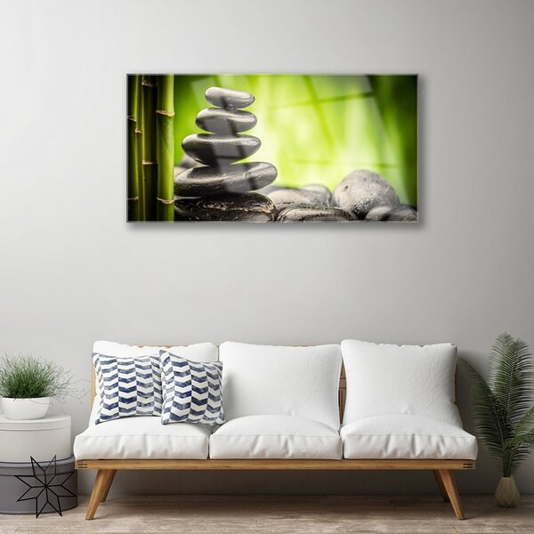 Obraz na skle Bambus kamene umenie 100x50 cm 2 Prívesky