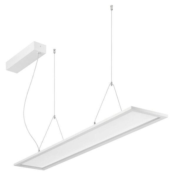 BRUMBERG LED závesné svietidlo Adara 119,5 cm, zapnutie/vypnutie, 2,, Biela / opálová, Pracovňa / Kancelária, Hliník, Závesné svietidlo