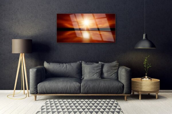 Skleneny obraz Slnko nebo voda krajina 100x50 cm 2 Prívesky