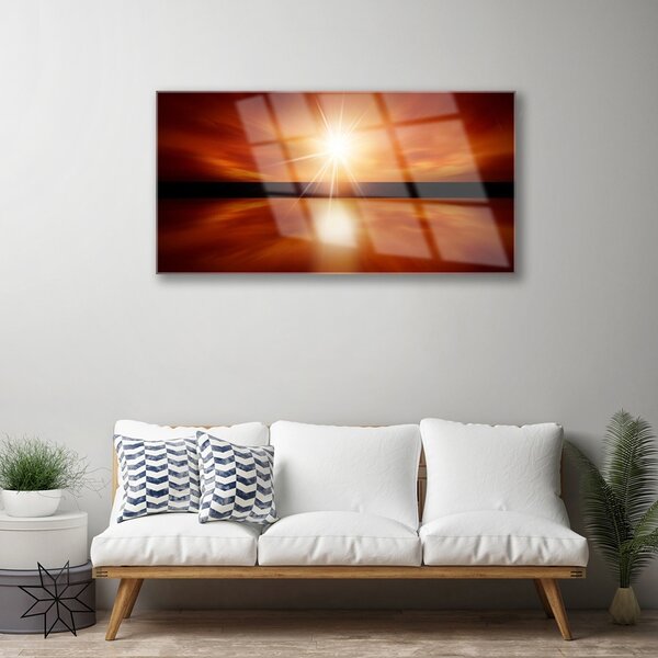 Skleneny obraz Slnko nebo voda krajina 100x50 cm 2 Prívesky