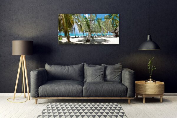 Skleneny obraz Pláž palma stromy príroda 100x50 cm 2 Prívesky