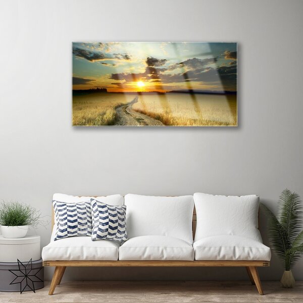 Skleneny obraz Cestička pole príroda 100x50 cm 2 Prívesky