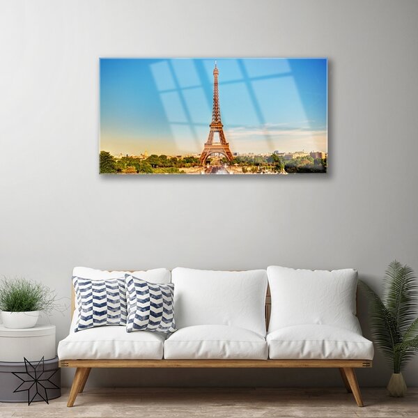 Skleneny obraz Eiffelová veža paríž 100x50 cm 2 Prívesky