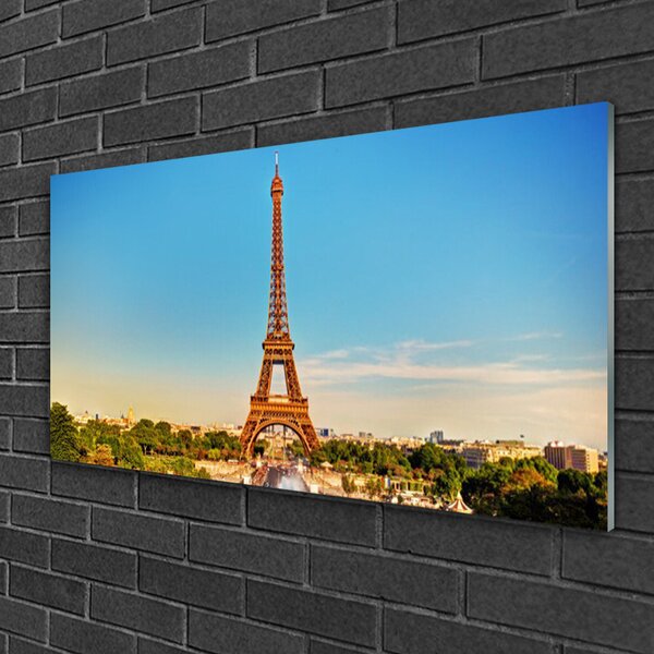 Skleneny obraz Eiffelová veža paríž 100x50 cm 2 Prívesky