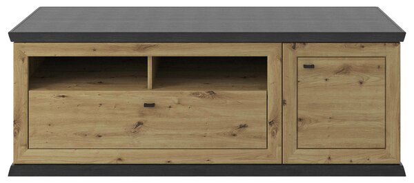 SKRINKA POD TV, tmavosivá, dub artisan, 150/55,6/50 cm Hom`in - TV nábytok
