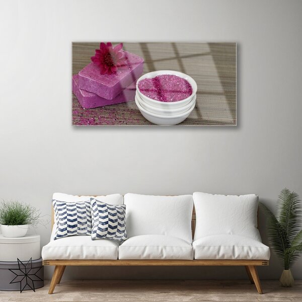 Skleneny obraz Piesok mydlo umenie 100x50 cm 2 Prívesky
