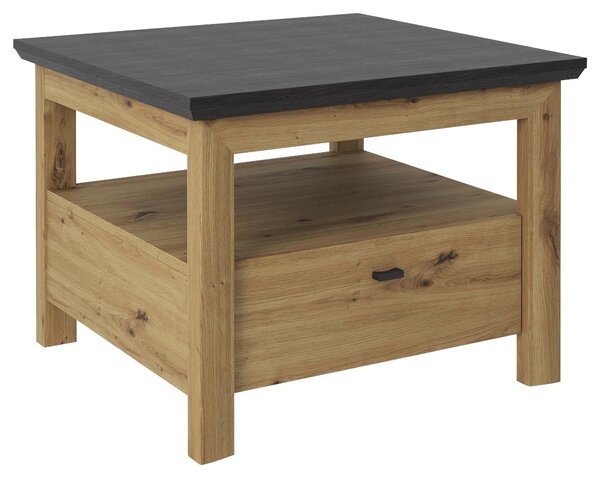 PRÍRUČNÝ STOLÍK, tmavosivá, dub artisan Hom`in - Stolíky do obývačky