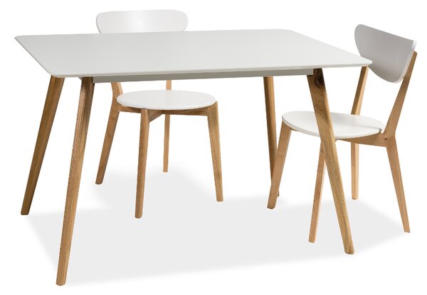 Biely jedálenský stôl MILAN 120x80