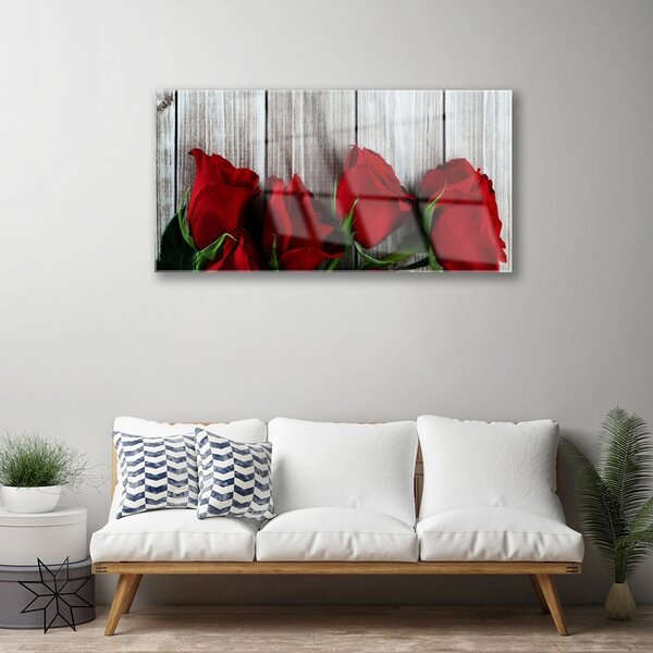 Skleneny obraz Ruže kvety rastlina 100x50 cm 2 Prívesky