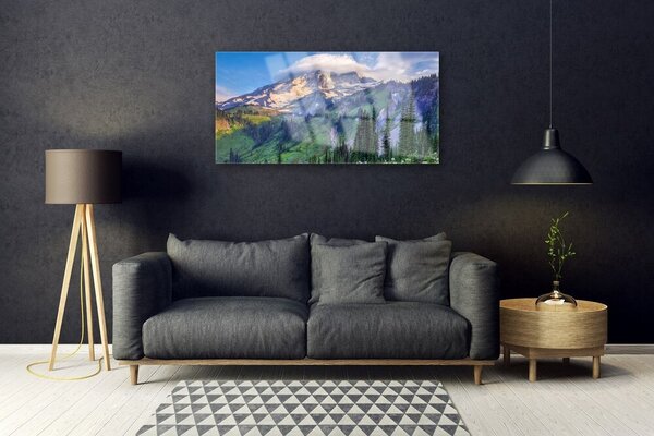 Skleneny obraz Hora les príroda 100x50 cm 2 Prívesky
