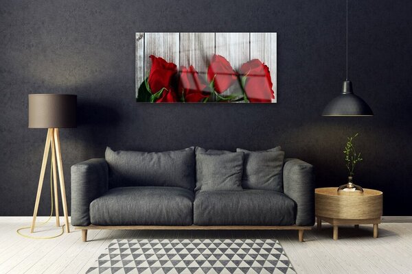 Skleneny obraz Ruže kvety rastlina 100x50 cm 2 Prívesky