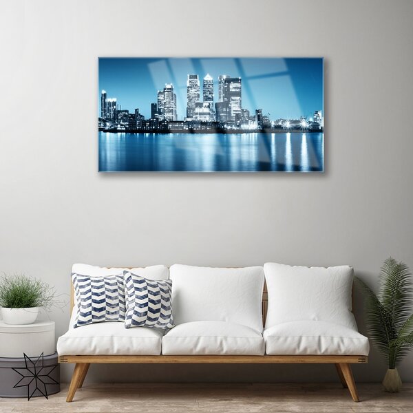 Skleneny obraz Mesto mrakodrapy domy 100x50 cm 2 Prívesky