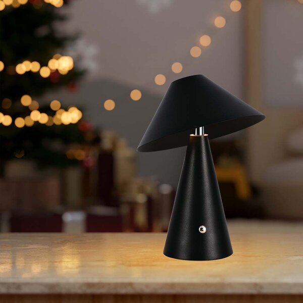 Čierna LED stolová nabíjacia lampa 240mm 3W – LED lampičky a baterky > Stolové LED lampičky