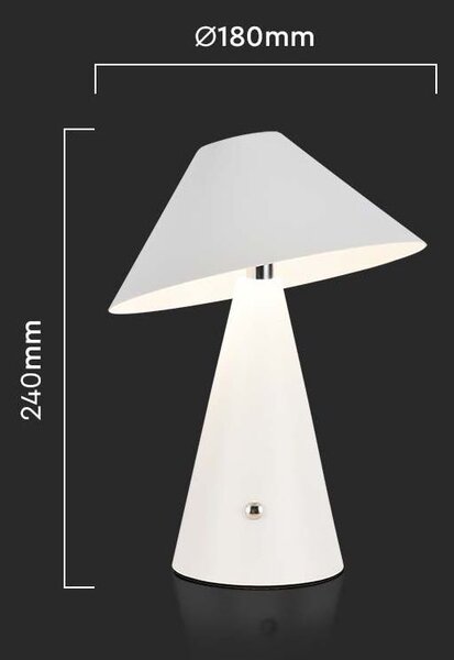 Biela LED stolová nabíjacia lampa 240mm 3W – LED lampičky a baterky > Stolové LED lampičky