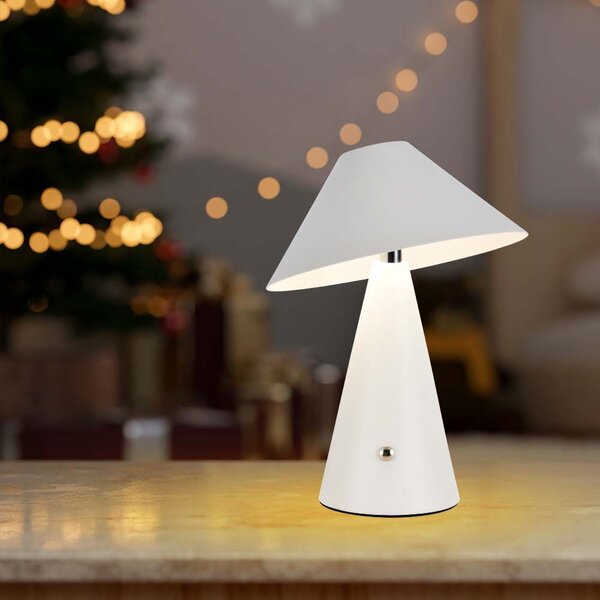 Biela LED stolová nabíjacia lampa 240mm 3W – LED lampičky a baterky > Stolové LED lampičky