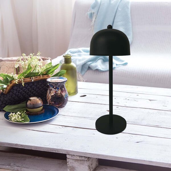 Čierna LED stolová nabíjacia lampa 300mm 3W – LED lampičky a baterky > Stolové LED lampičky