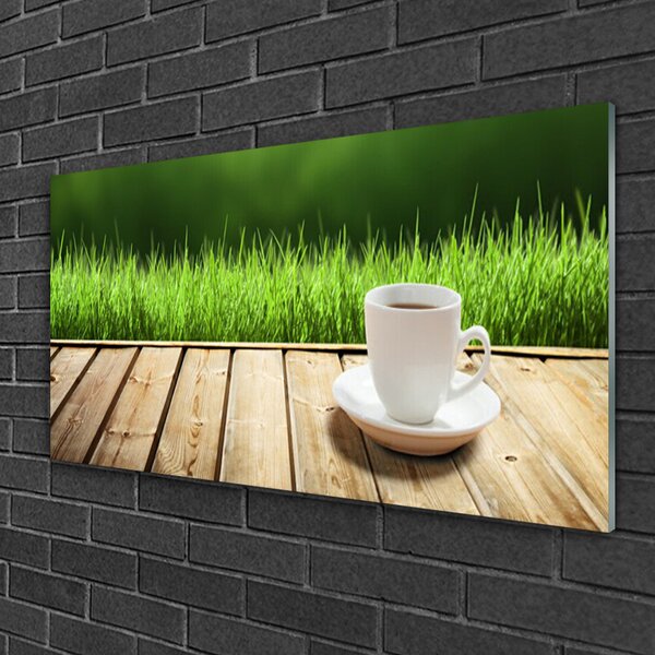 Skleneny obraz Tráva hrnček príroda 100x50 cm 2 Prívesky
