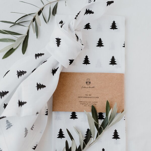 Ľanová utierka Fir Trees – set 2 ks