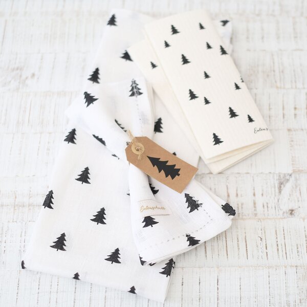 Ľanová utierka Fir Trees – set 2 ks