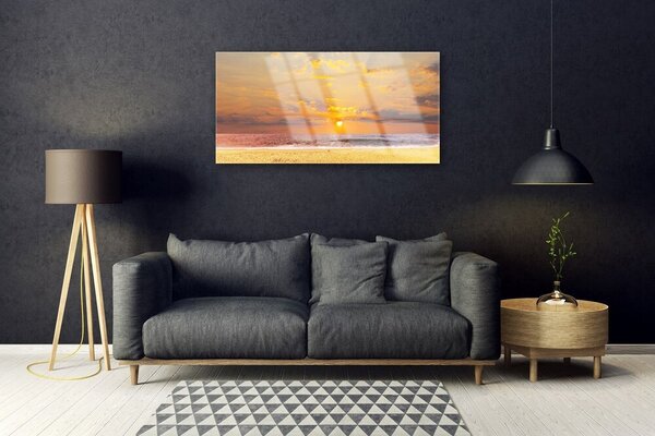 Skleneny obraz More pláž slnko krajina 100x50 cm 2 Prívesky