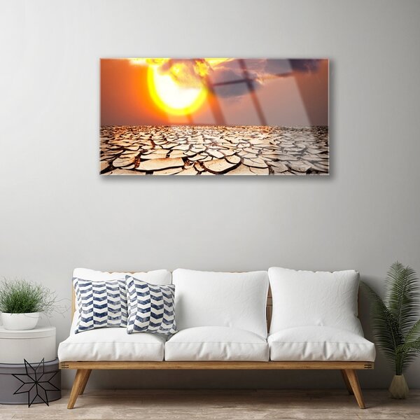 Skleneny obraz Slnko púšť krajina 100x50 cm 2 Prívesky